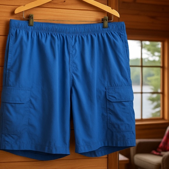 L.L. Bean MenSupplex Swim Trunks Blue Size L Cargo Pockets Quick Dry Lake - Picture 7 of 7
